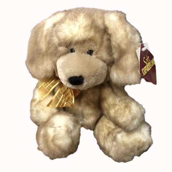 Stuffed Animal Puppy Dog New Plush Kids Toy Soft Easter Retired - Picture 1 of 8